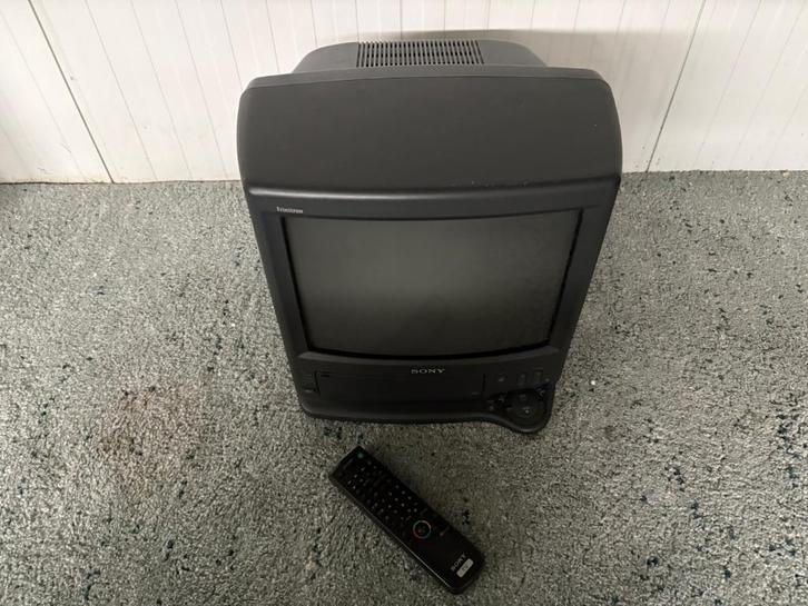 Sony Trinitron 14 inch CRT tv + remote + VHS speler, Audio, Tv en Foto, Vintage Televisies, Gebruikt, Minder dan 40 cm, Sony, Ophalen of Verzenden