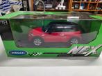 Mew mini Hatch rood Welly Nex schaal 1:18, Hobby en Vrije tijd, Modelauto's | 1:18, Auto, ., Ophalen of Verzenden, Zo goed als nieuw