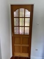 Gratis massief hardhouten deur met glazen ruitjes, Ophalen, 80 tot 100 cm, Binnendeur, Zo goed als nieuw