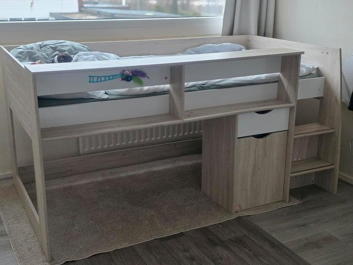 Half Hoogslaper ZONDER bureau, Kinderen en Baby's, Kinderkamer | Bedden, Ophalen