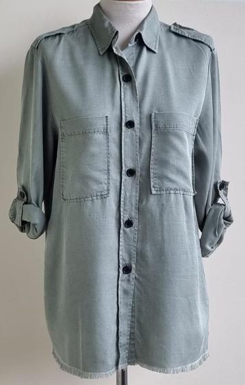 Zara grijs/groene blouse mt. L beschikbaar voor biedingen