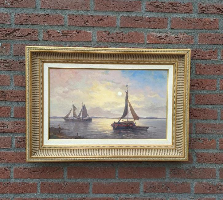 Jan Schaeffer (Zeilboten op de Plas), Antiek en Kunst, Kunst | Schilderijen | Klassiek, Ophalen