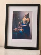 Melkmeisje van Vermeer print achter glas, Antiek en Kunst, Ophalen