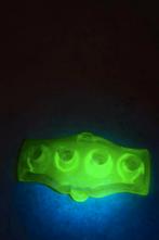 Uranium glazen kaarsenhouder, Ophalen of Verzenden, Groen, Overige materialen, Minder dan 25 cm