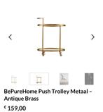 NIEUW trolley metaal antique Brass, Nieuw, Rechthoekig, Ophalen of Verzenden, Metaal