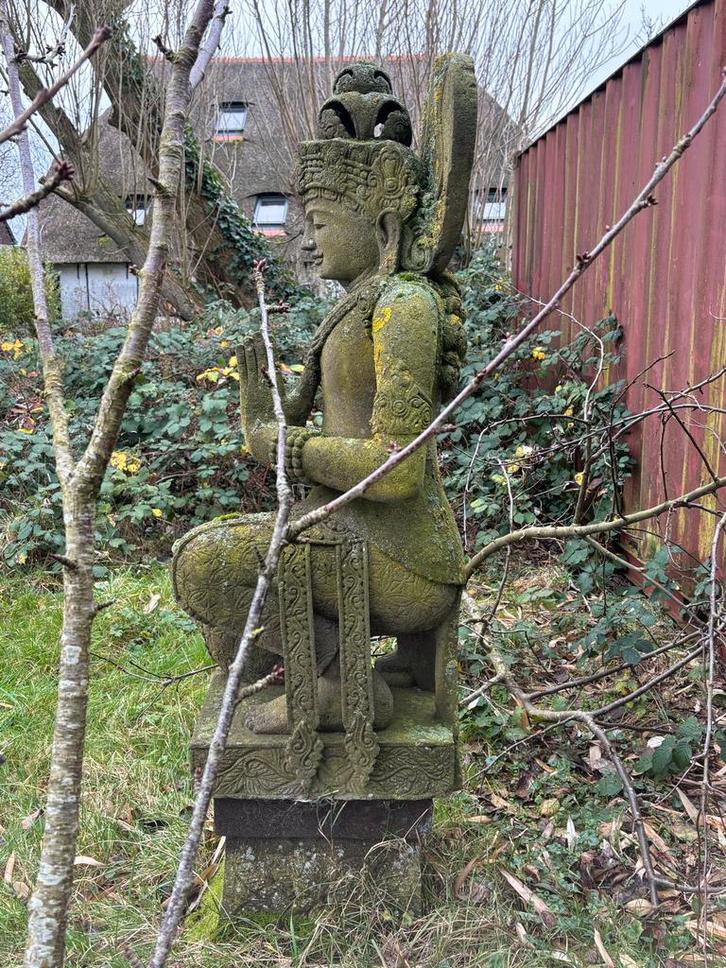 Groot stenen Boeddha beeld - 2.2 meter, Antiek en Kunst, Kunst | Beelden en Houtsnijwerken, Ophalen of Verzenden