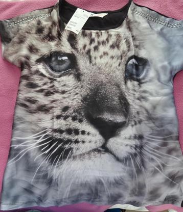 nieuw shirt met tijgerkop/leeuwenkop mt 158/164 beschikbaar voor biedingen