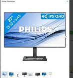Philips 27 inch monitor 275E2FAE/00, IPS, Full HD, Ophalen of Verzenden, 60 Hz of minder