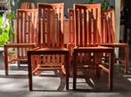 Teakhouten eetkamerstoelen, Huis en Inrichting, Ophalen, Gebruikt, Bruin, Vijf, Zes of meer stoelen