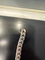 dikke 925 zilveren ketting 50,5 cm lang 10mm breed 141 gram, Gebruikt, Cuba, Zilver, Ophalen of Verzenden