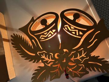 Houten advent kerst versiering/ verlichting klokken beschikbaar voor biedingen