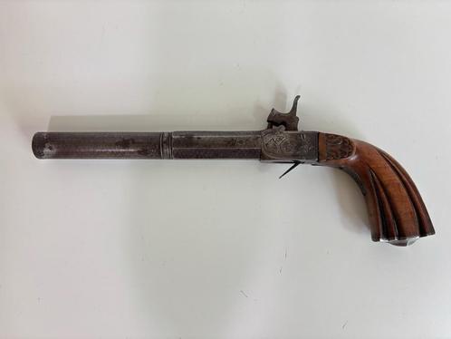 Antiek enkelloops percussie pistool, voor 1870, Antiek en Kunst, Antiek | Overige Antiek, Ophalen of Verzenden