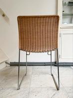 Mooie vintage design wicker chair, stoel, chroom, rotan, Vintage retro design, Gebruikt, Eén, Riet of Rotan