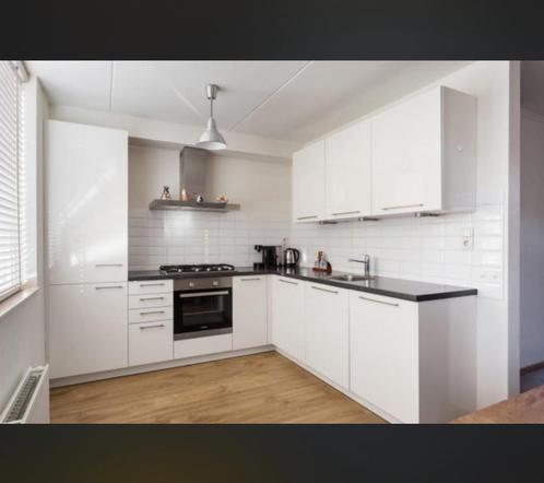 Witte L-vorm keuken, Huis en Inrichting, Keuken | Complete keukens, Gebruikt, Hoekkeuken, Wit, Kunststof, Ophalen