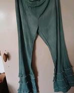 Batik groen india katoen broek roesels aan onderkant 44 46, Maat 46/48 (XL) of groter, Ophalen of Verzenden, Lang, Gedragen