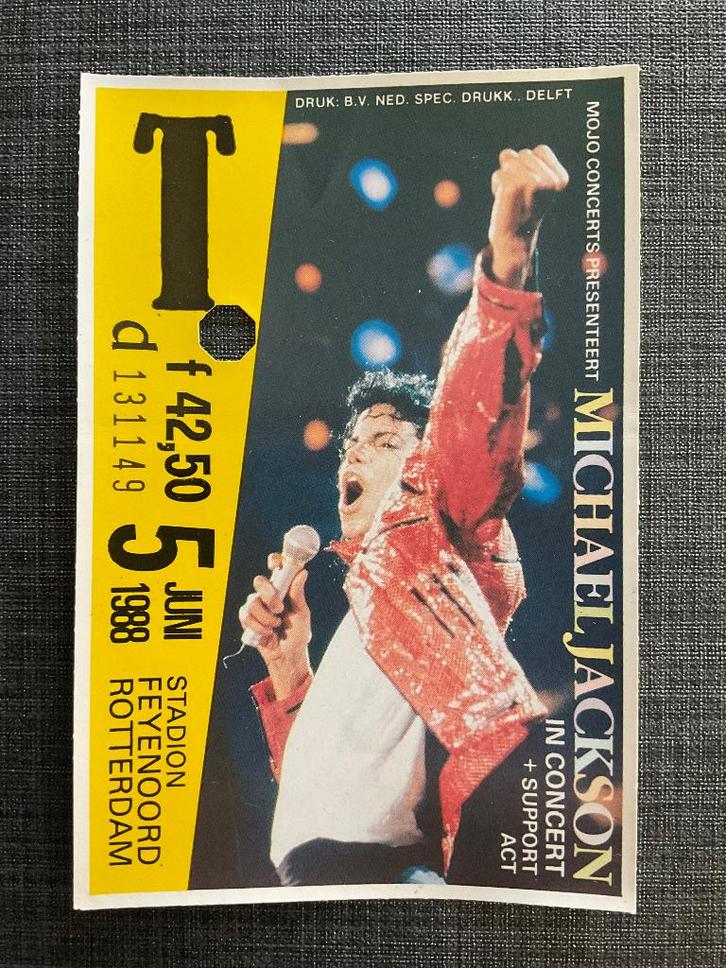 Oud Concert Kaartje MICHAEL JACKSON 5 Juni 1988, Tickets en Kaartjes, Concerten | Pop, Eén persoon, Juni