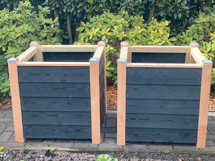Houten Bloembakken met Douglas Hoekpalen, Tuin en Terras, Bloembakken en Plantenbakken, Nieuw, Hout, Binnen, 60 cm of meer, 60 tot 100 cm