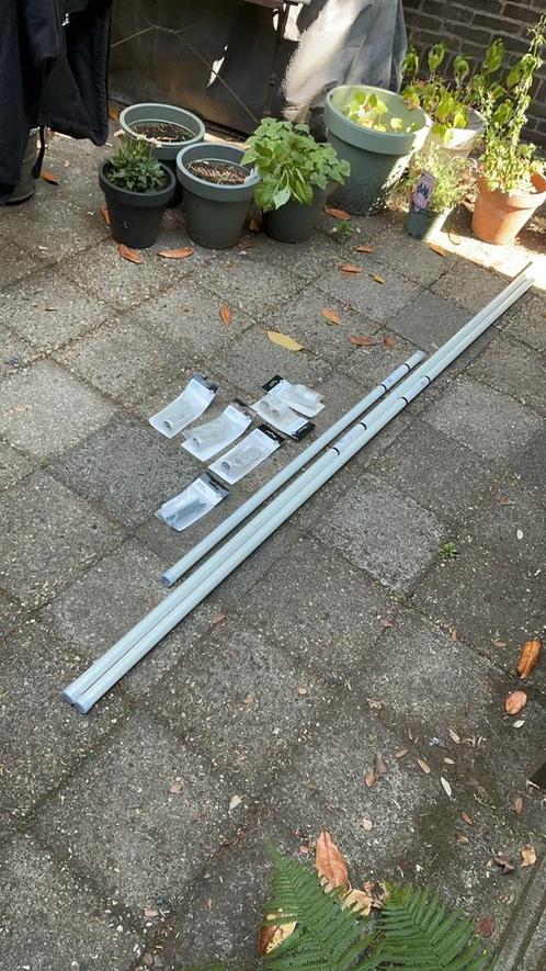 Gordijn roede 3x metaal wit met accessoires nieuw, Huis en Inrichting, Stoffering | Gordijnen en Lamellen, Nieuw, 200 cm of meer