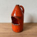 Retro Duitse Oranje Keramieken Wandpot, Bloempot, Hangpot, Gebruikt, Rond, Binnen, Ophalen of Verzenden