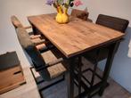 Bartafel Kyan + 4 barkrukken Lizzy (zo goed als nieuw), Ophalen, 100 tot 150 cm, 50 tot 100 cm, Zo goed als nieuw