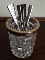 💎Oud kristal/glas Vaasje met 6 SOLA Borrellepeltjes., Antiek en Kunst, Antiek | Bestek, Ophalen of Verzenden