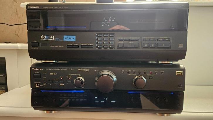 Technics cd-wisselaar SL-MC3 en Technics 5,1 reciever SA-AX6, Audio, Tv en Foto, Cd-spelers, Gebruikt, Technics, Wisselaar, Ophalen of Verzenden