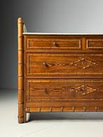 Faux Bamboo Commode Ladekast antiek, Huis en Inrichting, Kasten | Ladekasten, Ophalen, Gebruikt, Minder dan 100 cm, Grenenhout