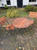 Hard Houten Franse Tuinset met 2 Stoelen, Tuin en Terras, Tuinsets en Loungesets, Gebruikt, Stoel, Tuinset, Hout