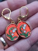 Vintage 90's schitterend emailled oorbellen, Antiek en Kunst, Antiek | Kleding en Accessoires, Ophalen of Verzenden
