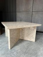 Vintage Salontafel fossiel marmer travertijn, Ophalen, Zo goed als nieuw