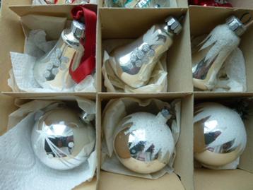 setje van 6 oude glazen kerstballen  beschikbaar voor biedingen