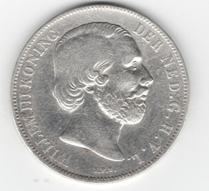 25-1660 Nederland 1 gulden 1866, Postzegels en Munten, Munten | Nederland, Losse munt, 1 gulden, Koning Willem III, Zilver, Verzenden