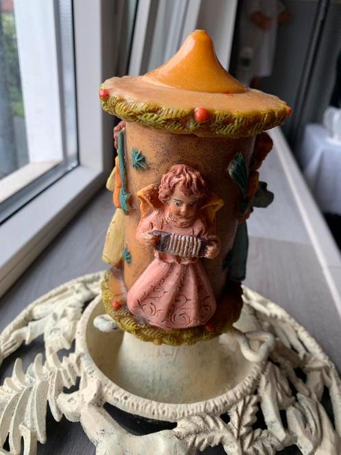 Een handgemaakte kerstkaars met engelen, Antiek en Kunst, Curiosa en Brocante, Ophalen of Verzenden