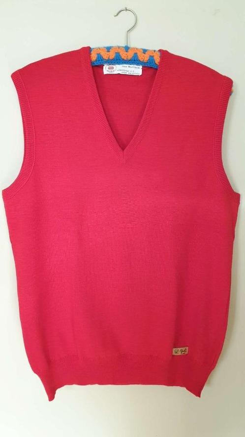 Vintage trui heren, debardeur, tank top, V hals, rood Medium, Kleding | Heren, Truien en Vesten, Zo goed als nieuw, Maat 48/50 (M)
