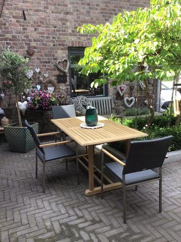 Tuinset teakhout Gloster Genève tuinstoel+Teak&Garden tafel, beschikbaar voor biedingen