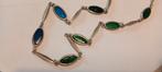 vintage collier /ketting met emaille steentjes, Ophalen of Verzenden, Overige materialen, Ketting
