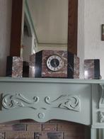 Marmeren 3 delig klokken stel , mooi door eenvoud, plekje?, Antiek en Kunst, Antiek | Klokken, Ophalen