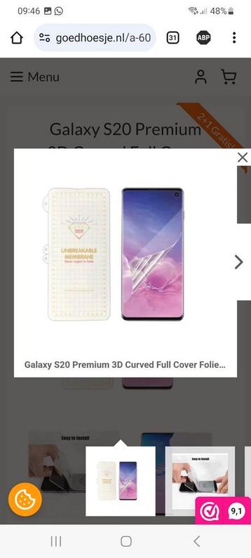 Galaxy S20 Premium 3D Screenprotector (hydrogel) 2 stuks! beschikbaar voor biedingen