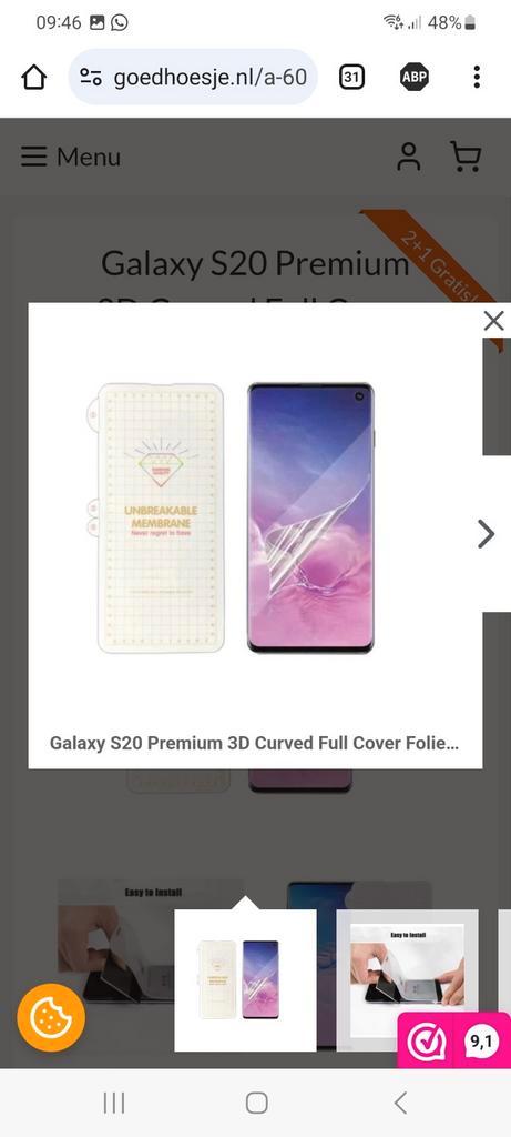 Galaxy S20 Premium 3D Screenprotector (hydrogel) 2 stuks!, Telecommunicatie, Mobiele telefoons | Hoesjes en Frontjes | Samsung