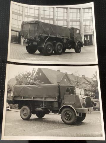 2 oude 1950’s originele foto’s Daf leger trucks YA 314,YA616 beschikbaar voor biedingen