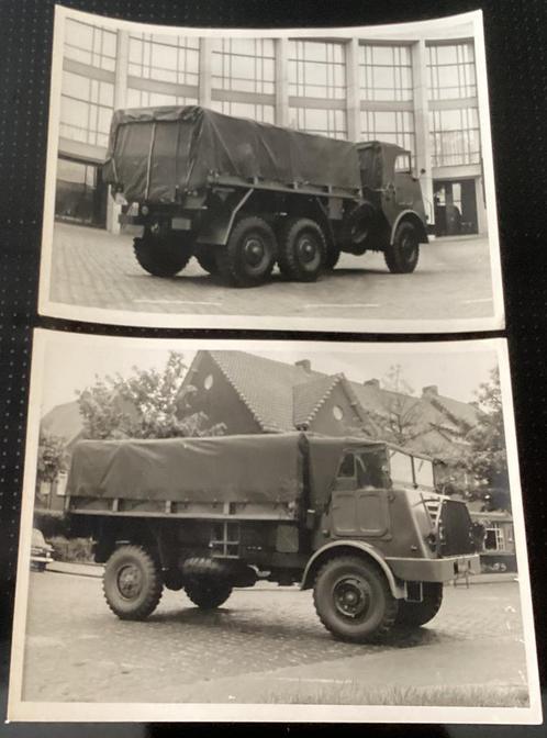2 oude 1950’s originele foto’s Daf leger trucks YA 314,YA616, Verzamelen, Militaria | Algemeen, Landmacht, Foto of Poster, Nederland