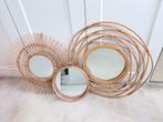 Bamboe Spiegels - Set van 3, Ophalen, Rond, Zo goed als nieuw, 75 tot 100 cm