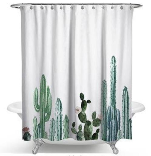 Polyester Douchegordijn met Cactussen (180x180 cm), Huis en Inrichting, Badkamer | Badtextiel en Accessoires, Gebruikt, Overige typen