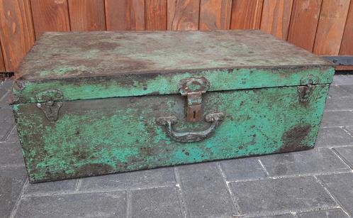 Metalen kist groen, Huis en Inrichting, Woonaccessoires | Kisten, Gebruikt, Minder dan 50 cm, Minder dan 50 cm, Ophalen