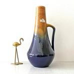 vintage West Germany VAAS Bay Keramik oker fat lava blauw, Gebruikt, Overige kleuren, Aardewerk of Porselein, Ophalen of Verzenden