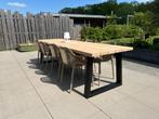 Moderne Tuintafel Douglas + Stalen Poten Trapezium  | Duumaa, Ophalen of Verzenden, Nieuw, Rechthoekig, Hout