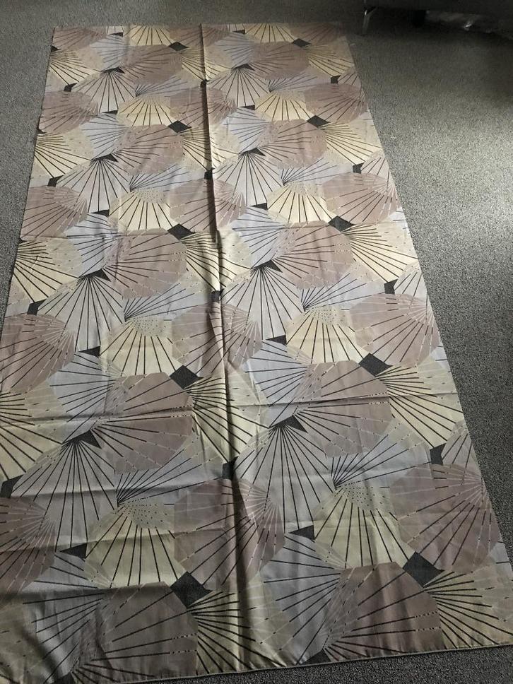 Gordijnstof Inbetween 150 x 295 lap stof gordijn bruin grijs, Hobby en Vrije tijd, Stoffen en Lappen, Zo goed als nieuw, Polyester