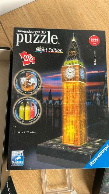 Ravensburger 3D puzzel Big Ben 216 stukjes met lichteffect beschikbaar voor biedingen
