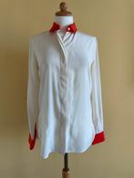 Céline crèmekleurige zijden blouse met oranje. Maat 36, Overige kleuren, Céline, Ophalen of Verzenden, Zo goed als nieuw
