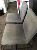 2 stoelen van loods 5 met grijze stof, Huis en Inrichting, Stoelen, Gebruikt, Metaal, Ophalen